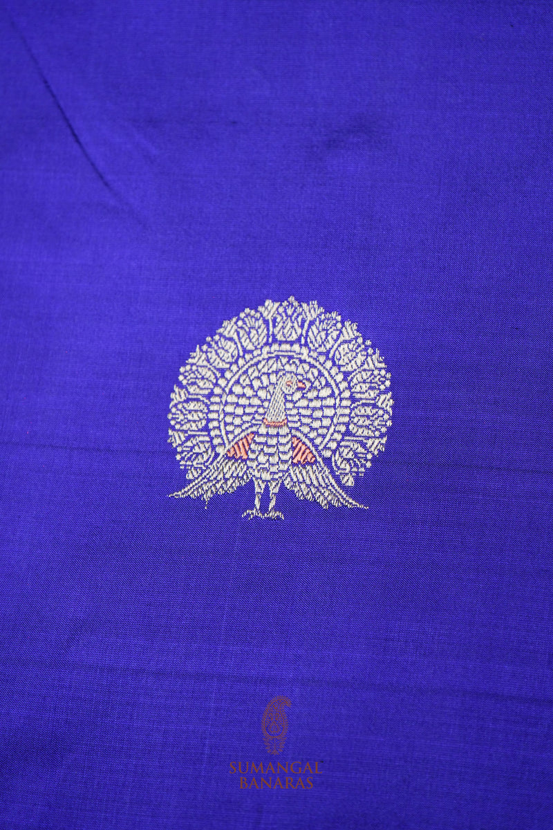 Handwoven Purple Motif Banarasi Katan Silk Saree