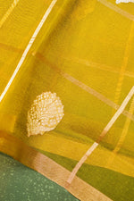 Handwoven Lemon Yellow Banarasi Organza Saree