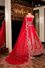 Designer Rani Pink Raw Silk Bridal Lehenga