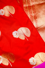 Handwoven Red Banarasi Katan Silk Saree