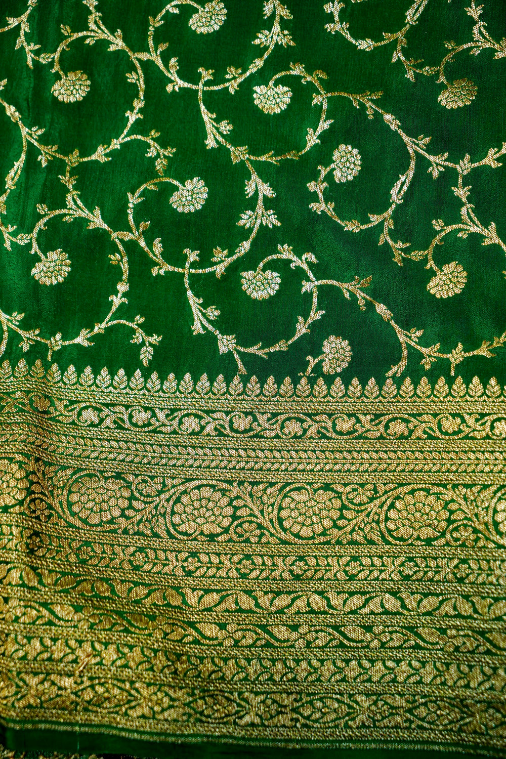 Handwoven Mustard Yellow Banarasi Crepe Silk Saree