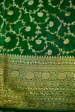 Handwoven Mustard Yellow Banarasi Crepe Silk Saree