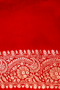 Handwoven Yellow Banarasi Khaddi Georgette Saree