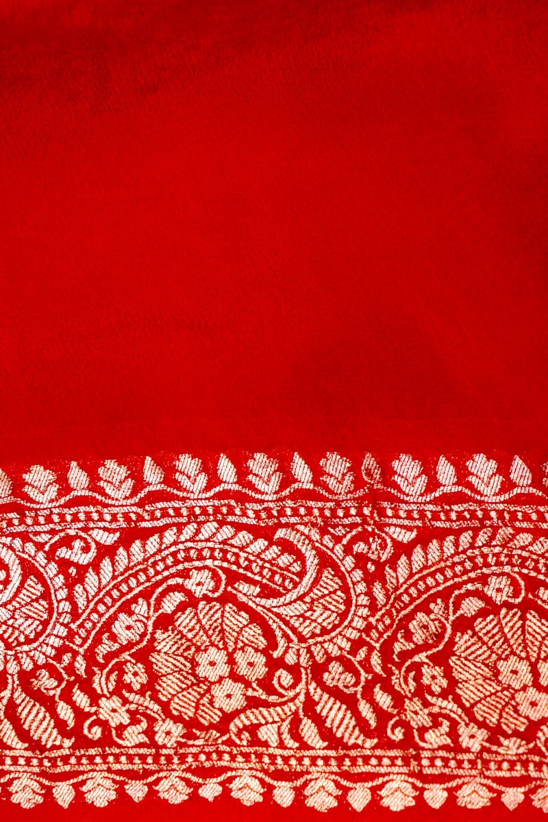 Handwoven Yellow Banarasi Khaddi Georgette Saree