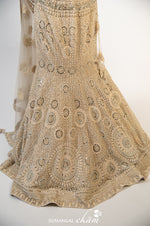 Designer Golden Net Party Wear Lehenga