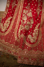 Designer Red Raw Silk Bridal Lehenga