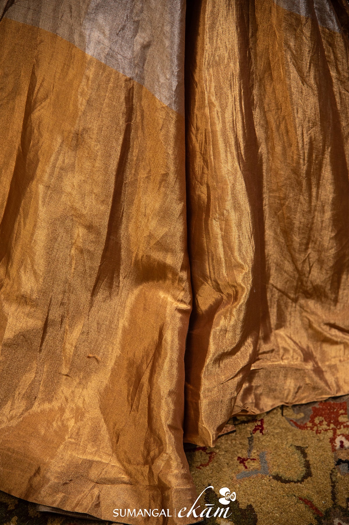 Designer Golden Silver Tissue Silk Party Wear Lehenga