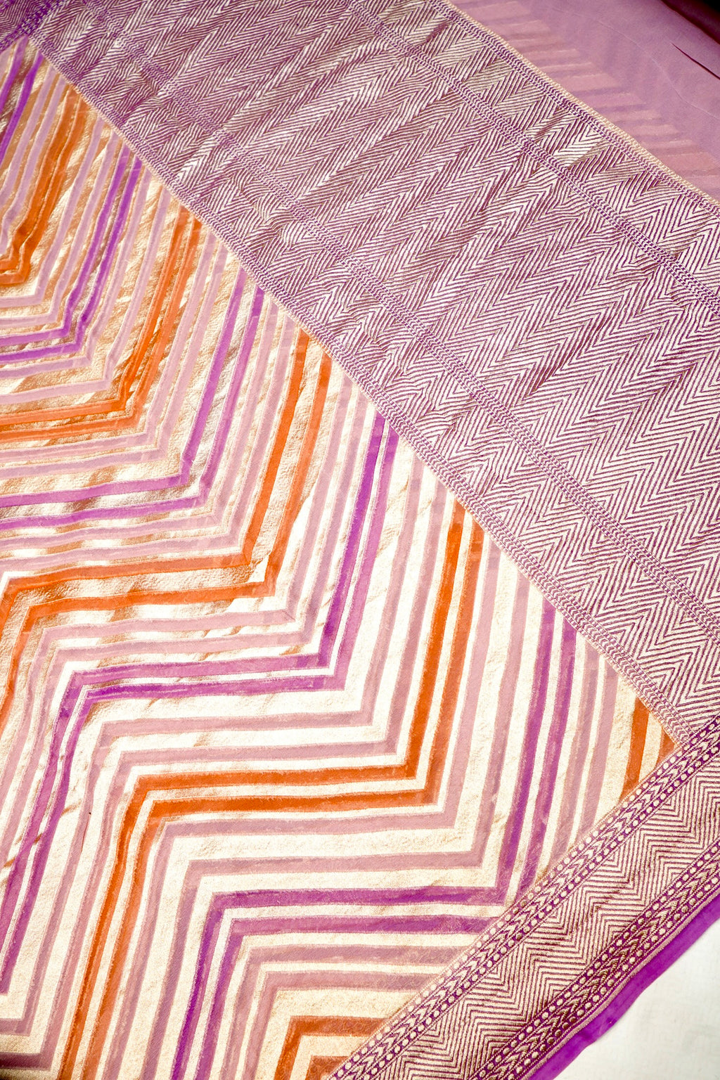 Handwoven Rangkat Banarasi Khaddi Georgette Saree
