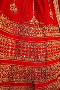 Designer Red Raw Silk Bridal Lehenga