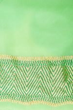 Handwoven Sea Green Banarasi Khaddi Georgette Saree