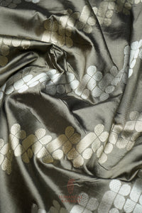 Handwoven Grey Banarasi Katan Silk Saree