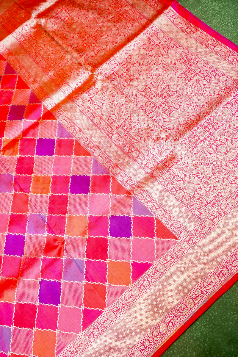 Handwoven Rangkat Banarasi Katan Silk Saree