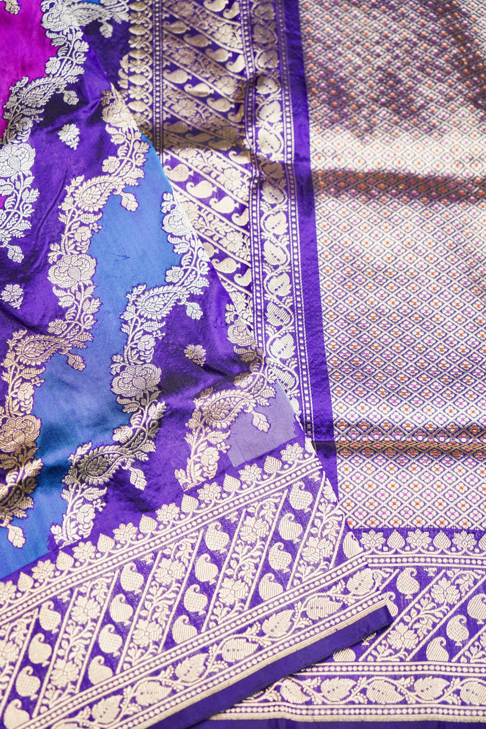 Handwoven Rangkat Kadhwa Banarasi Katan Silk Saree