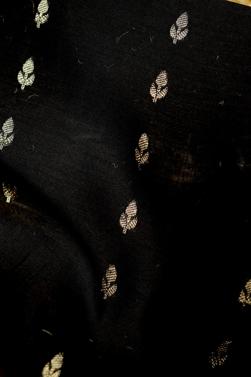 Designer Black Moonga Silk Suit