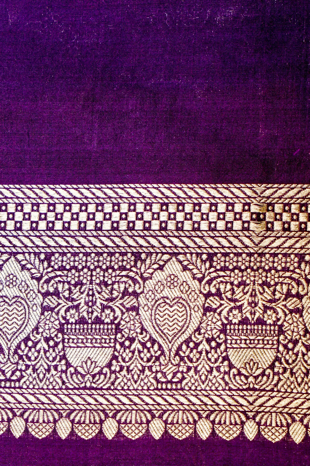 Handwoven Purple Banarasi Katan Silk Saree