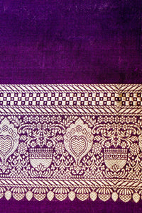 Handwoven Purple Banarasi Katan Silk Saree