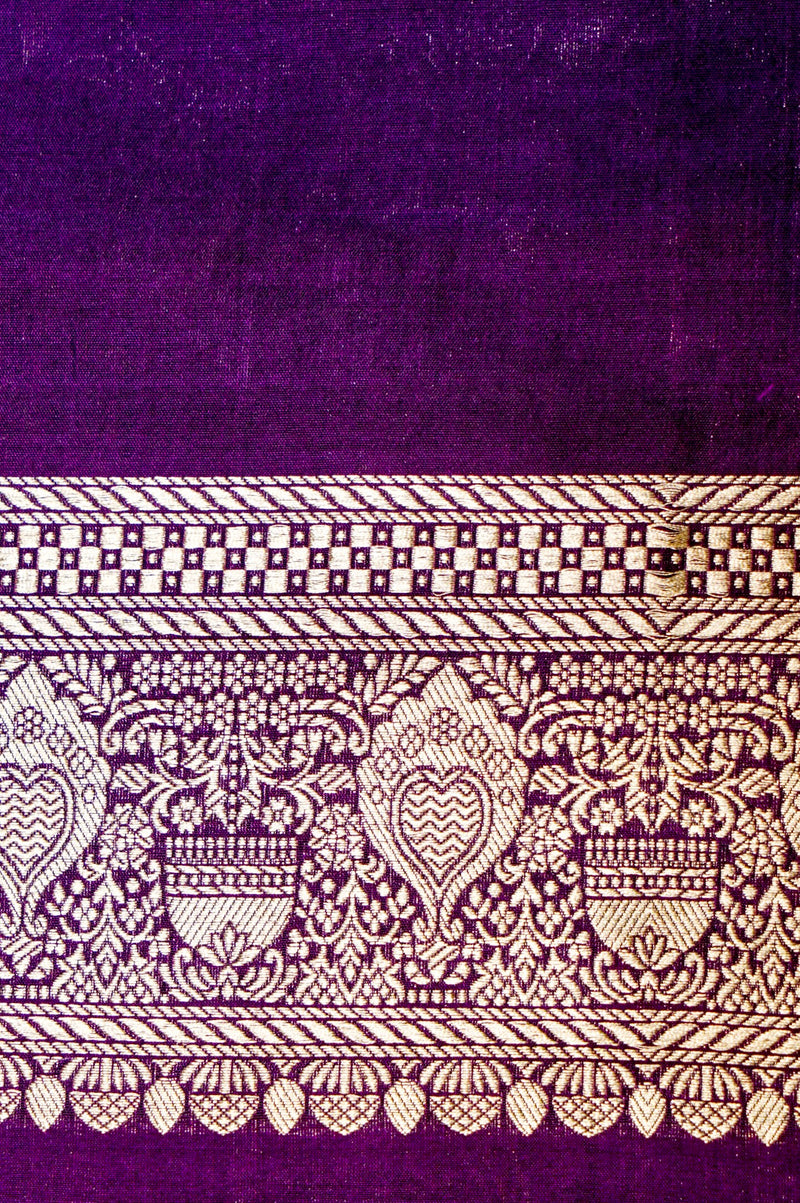 Handwoven Purple Banarasi Katan Silk Saree