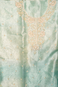 Designer Pista Green Crush Tissue Suit
