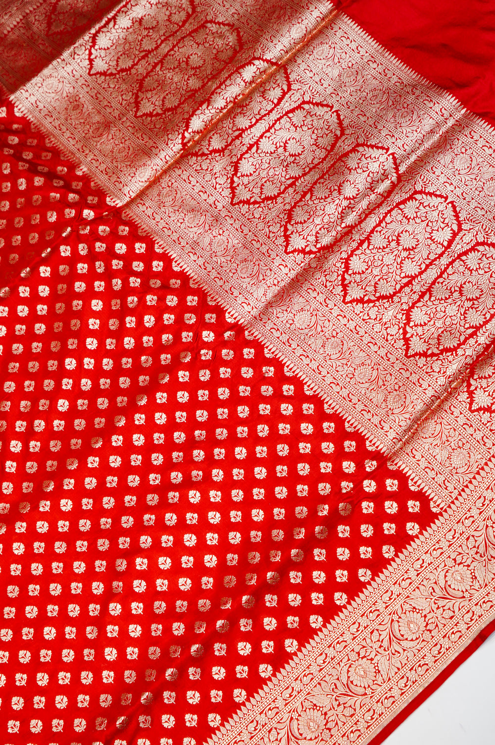 Handwoven Red Banarasi Katan Silk Saree