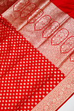Handwoven Red Banarasi Katan Silk Saree