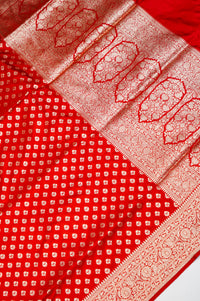 Handwoven Red Banarasi Katan Silk Saree