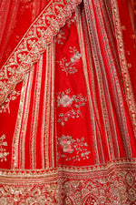 Designer Red Raw Silk Bridal Lehenga