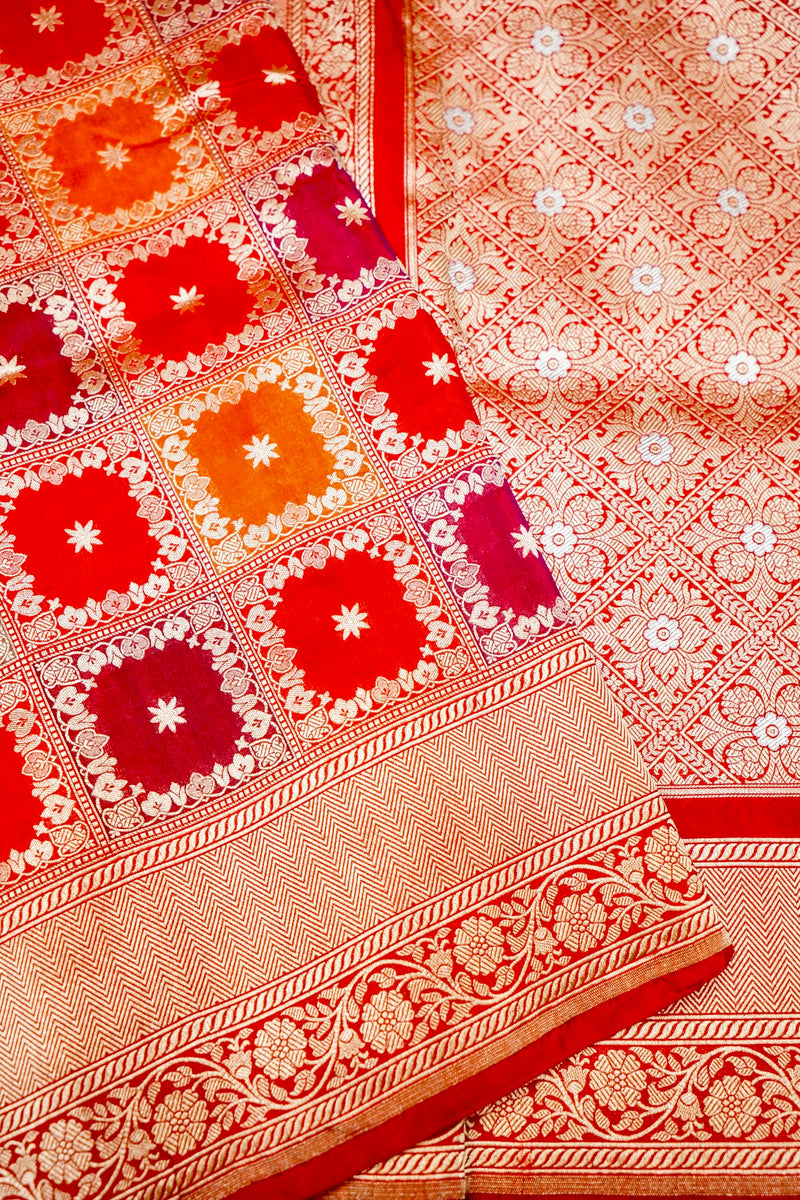Handwoven Rangkat Banarasi Katan Silk Saree