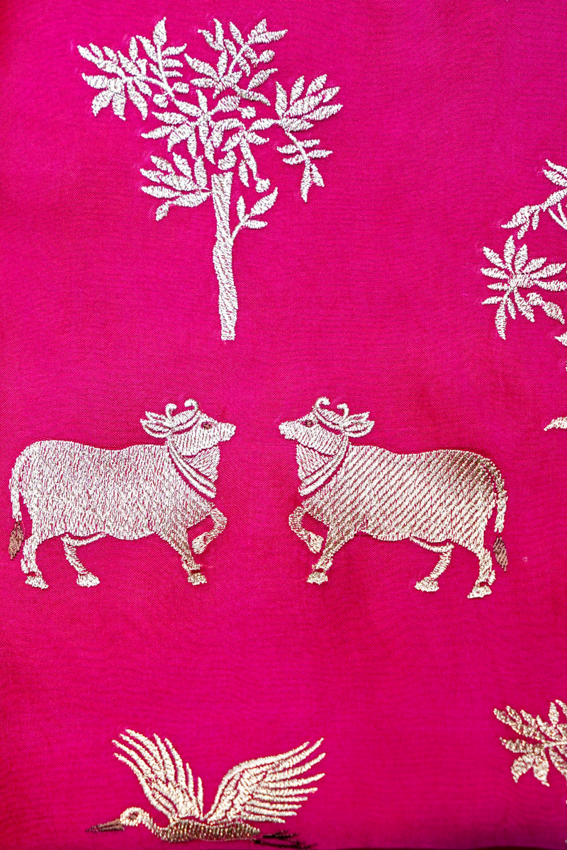 Designer  Rani Pink Organza Silk Suit