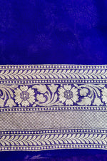 Handwoven Purple Banarasi Khaddi Georgette Saree