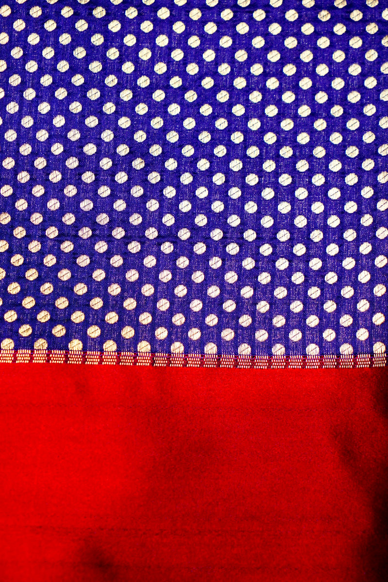 Handwoven Royal Blue Banarasi Katan Silk Saree