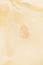 Handwoven Cream Banarasi Kora Silk Saree
