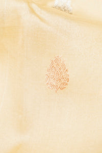 Handwoven Cream Banarasi Kora Silk Saree