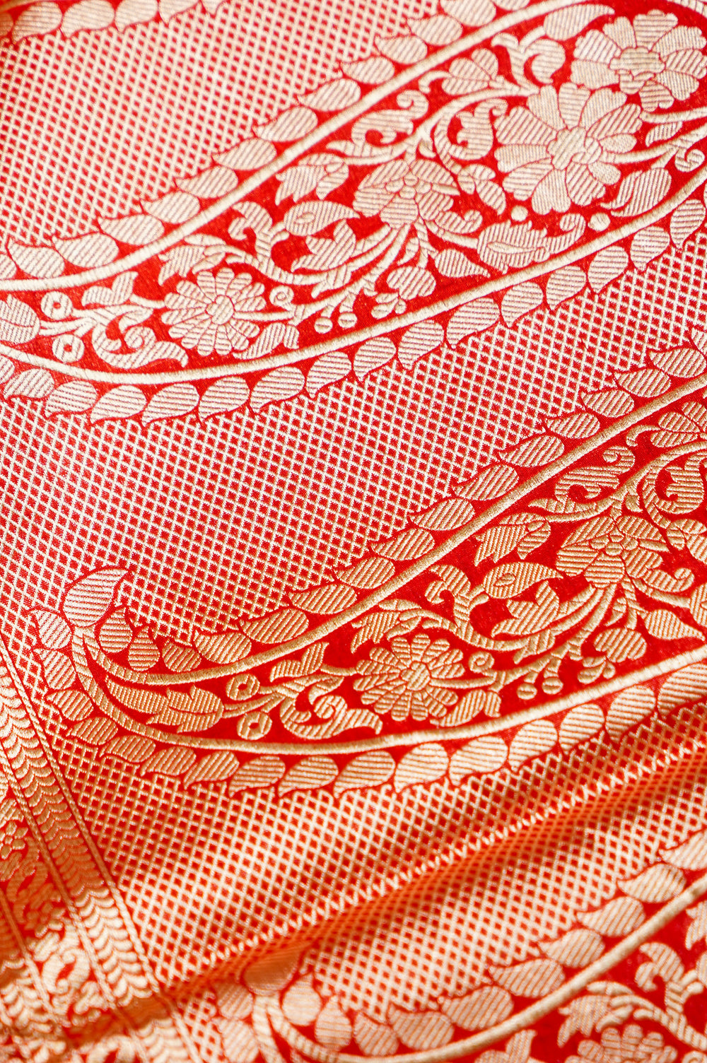 Handwoven Red Kadhwa Banarasi Katan Silk Saree