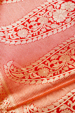 Handwoven Red Kadhwa Banarasi Katan Silk Saree