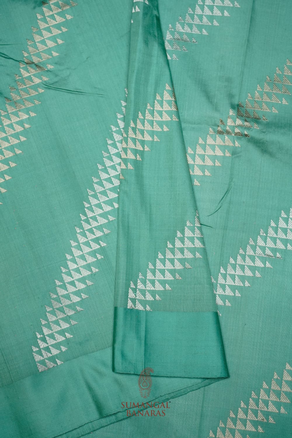 Handwoven Sea Green Banarasi Katan Soft Silk Saree