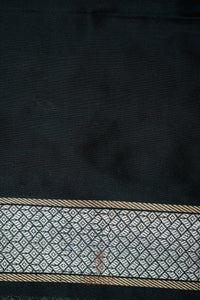 Handwoven Black Banarasi Tissue Katan Silk Saree