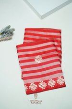 Handwoven Red Banarasi Mashru Silk Saree