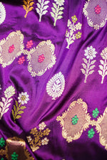 Handwoven Purple Banarasi Katan Silk Saree