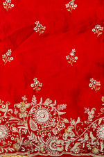 Designer Blood Red Kora Silk Suit