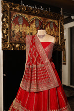 Designer Red Raw Silk Bridal Lehenga