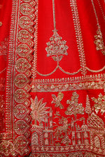 Designer Red Raw Silk Bridal Lehenga