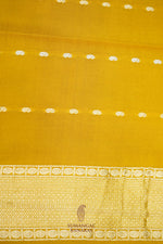 Handwoven Mustard Yellow Motif Banarasi Katan Silk Saree