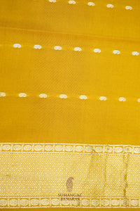 Handwoven Mustard Yellow Motif Banarasi Katan Silk Saree