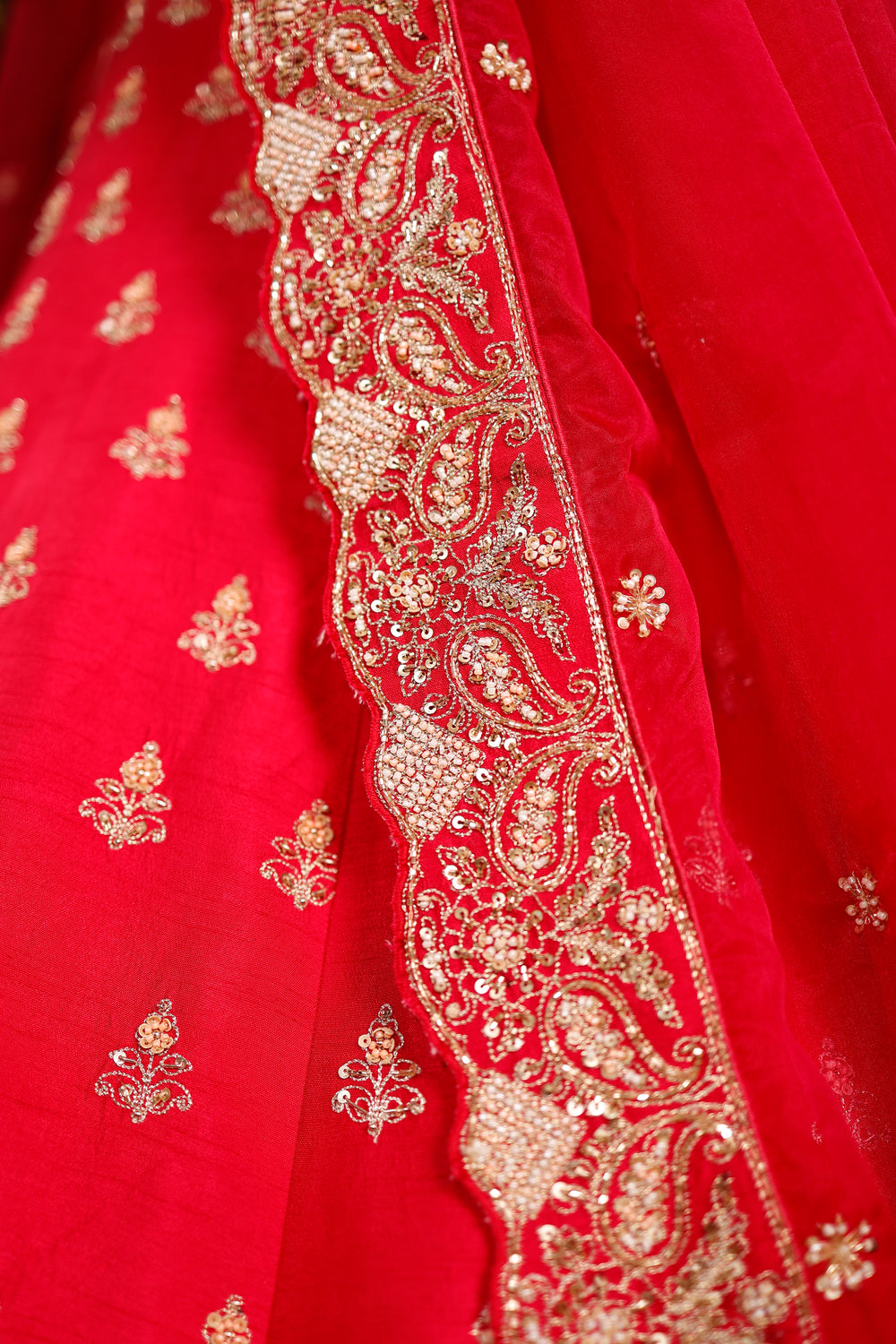 Designer Pink Raw Silk Bridal Lehenga