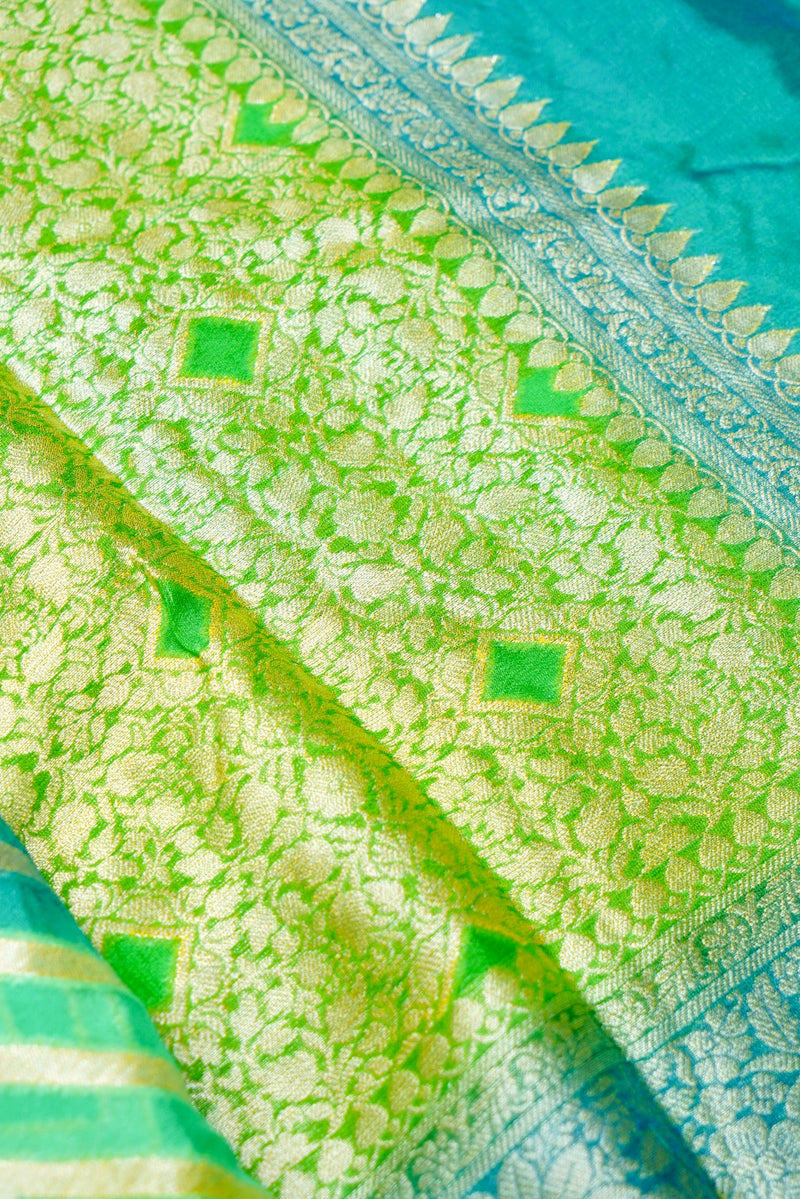 Handwoven Rangkat Banarasi Khaddi Georgette Saree