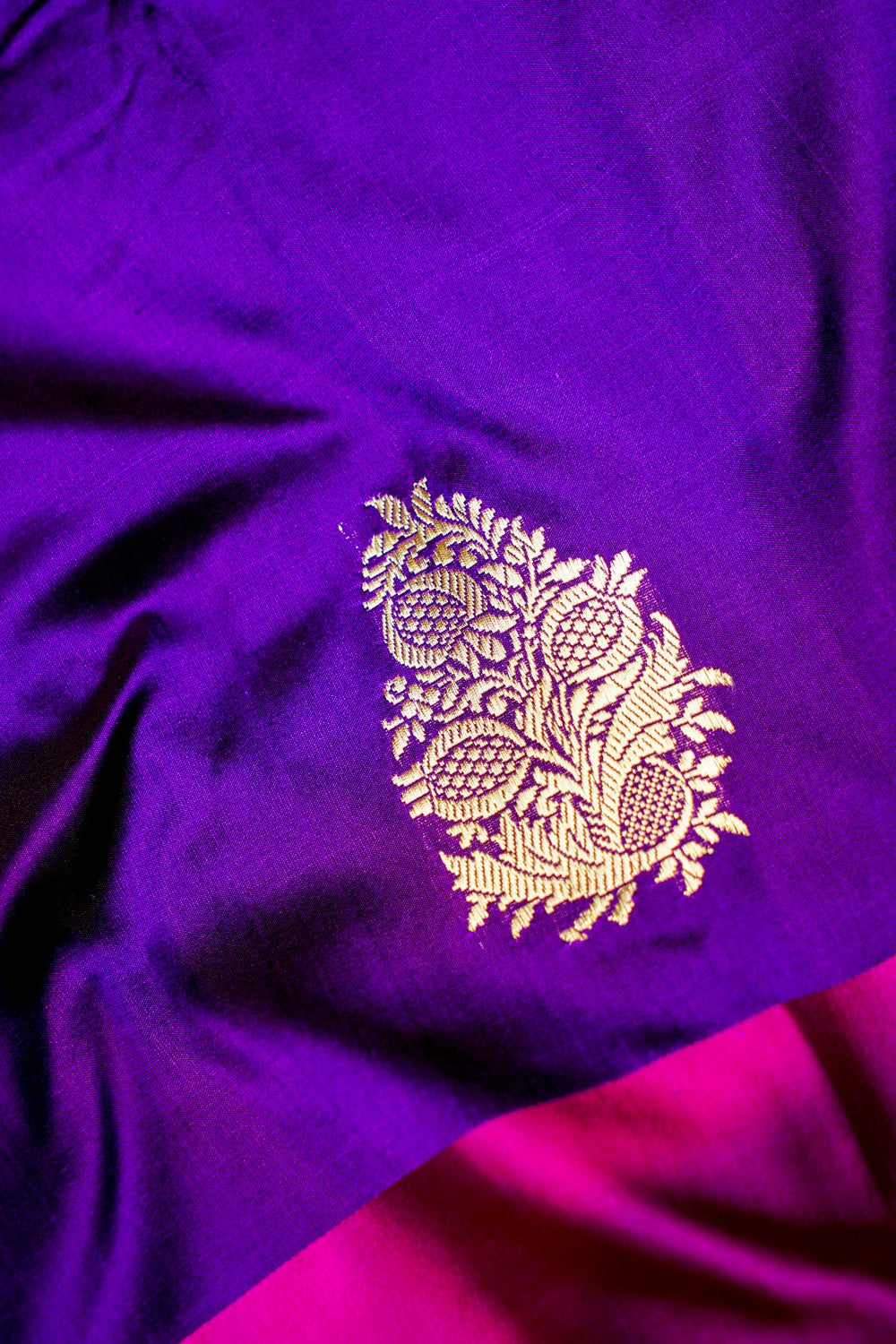 Handwoven Purple Banarasi Katan Silk Saree