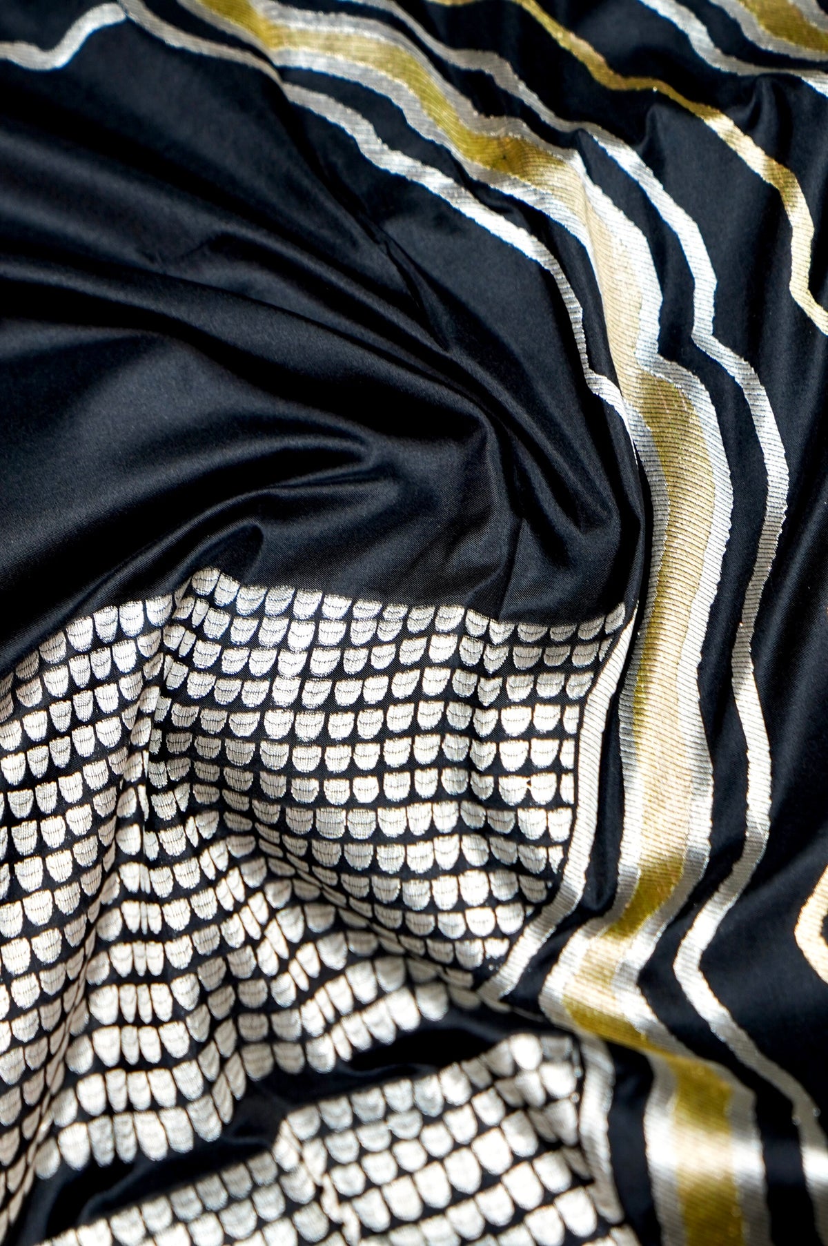 Handwoven Black Kadhwa Banarasi Katan Silk Saree