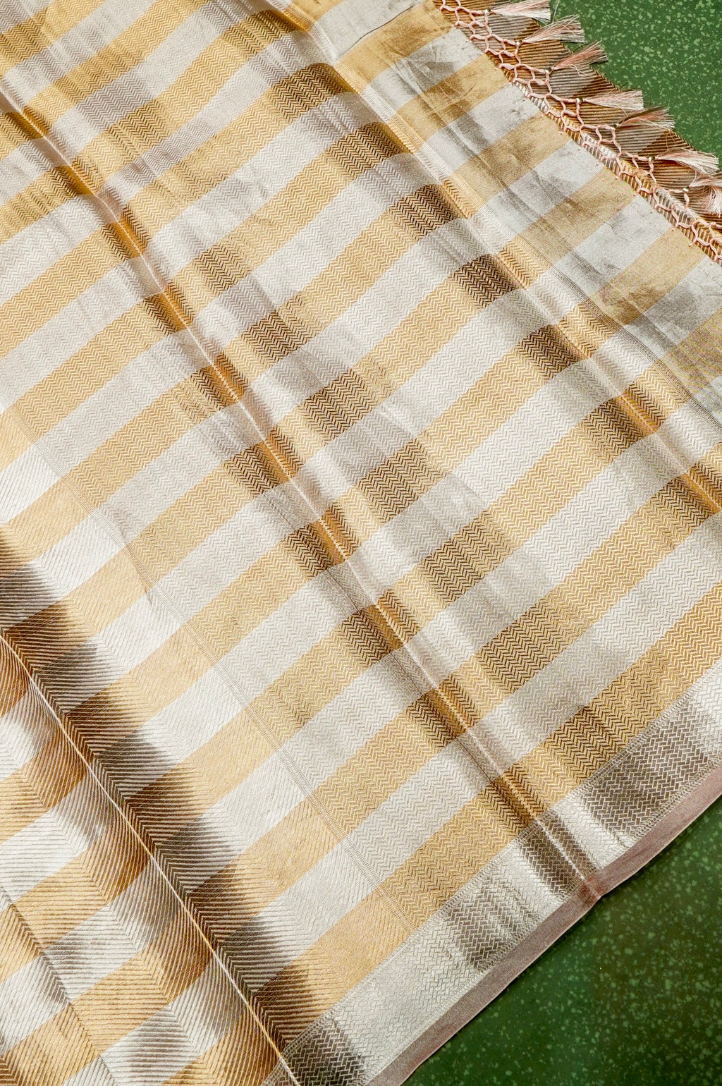 Handwoven Onion Pink Banarasi Tissue Silk Saree
