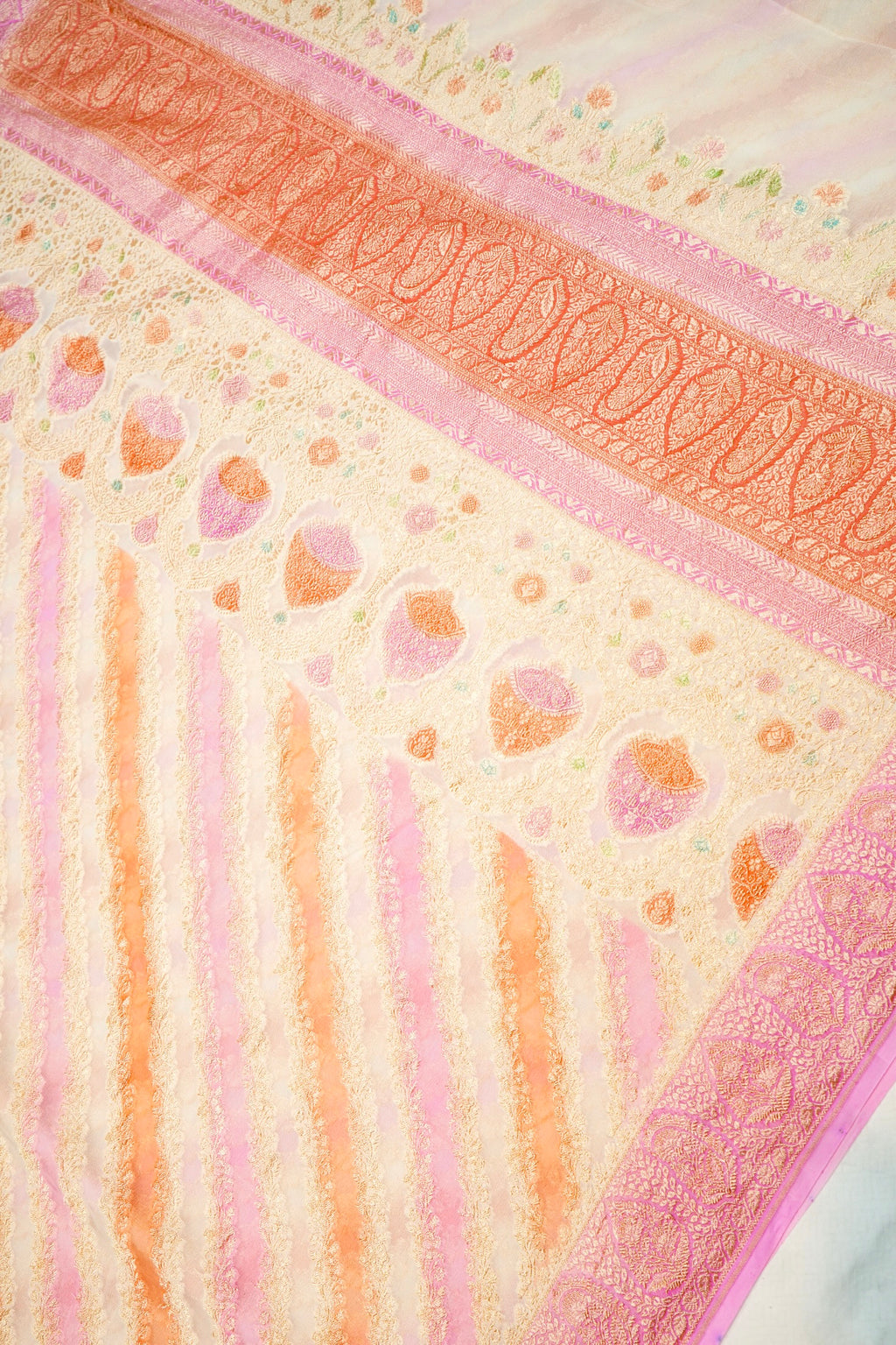 Handwoven Rangkat Banarasi Khaddi Georgette Saree