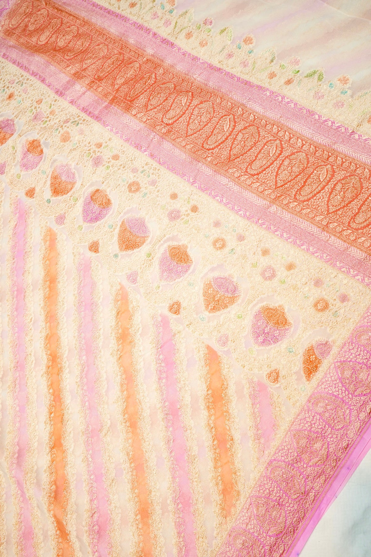 Handwoven Rangkat Banarasi Khaddi Georgette Saree